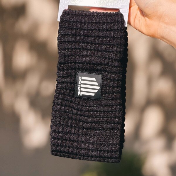 Zoozatz 5-Bar Black Waffle Knit Headband